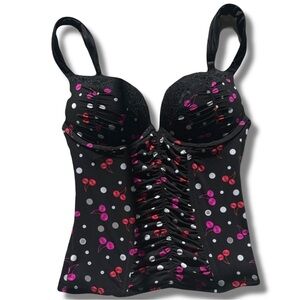 La Senza Hello Sugar Corset Top – Size XS | Y2K Aesthetic | Cherry Push-Up |